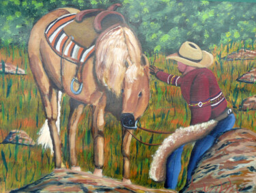 Painting titled "Empty Saddle" by Anthony Dunphy, Original Artwork, Acrylic