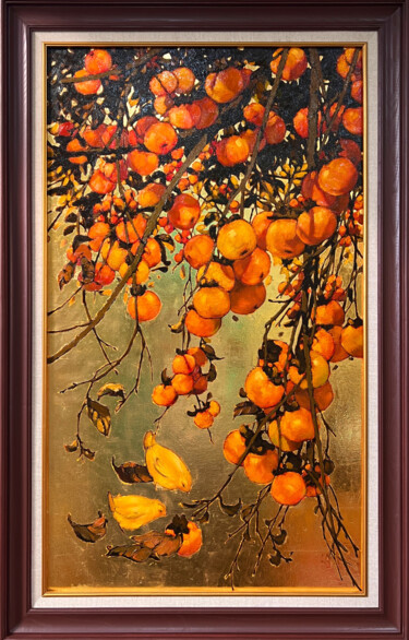 「Sweet Fruit Season」というタイトルの絵画 Zdungnguyenによって, オリジナルのアートワーク, オイル ウッドストレッチャーフレームにマウント