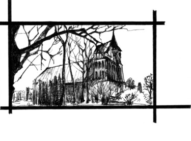 Tekening getiteld "Konigsberg" door K.Yastreb, Origineel Kunstwerk, Marker