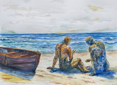 제목이 "Sunday"인 그림 Eugen Serbanescu로, 원작, 잉크