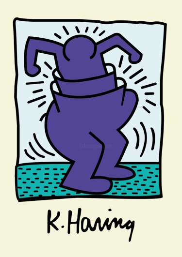 "Dancing Figure by K…" başlıklı Dijital Sanat 春宇 关 tarafından, Orijinal sanat, AI tarafından oluşturulan görüntü Karton üzer…