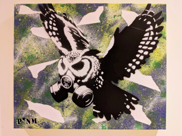 Oiseau de nuit Картина под названием "Oiseau de nuit" - P*Nm, Подлинное произведение искусства, Трафарет