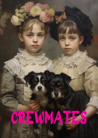数字艺术 标题为“Crewmates” 由春宇 关, 原创艺术品, AI生成的图像 安装在纸板上