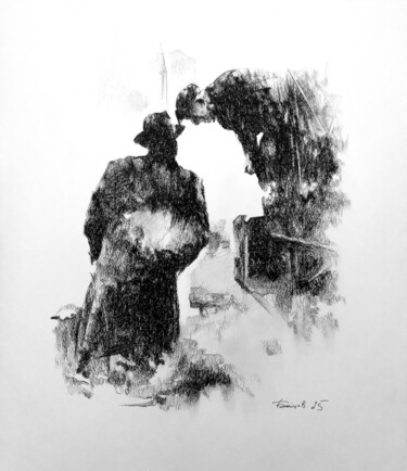 Disegno intitolato "Секреты" da Boytsov, Opera d'arte originale, Carbone