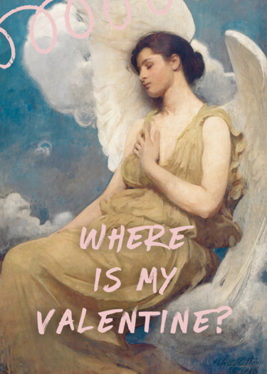 数字艺术 标题为“Where Is My Valenti…” 由春宇 关, 原创艺术品, AI生成的图像 安装在纸板上