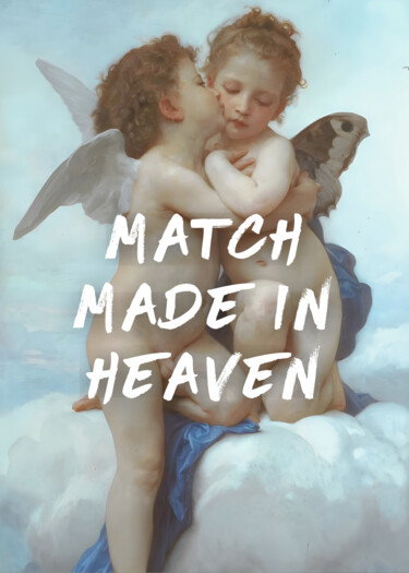 Arts numériques intitulée "Match Made in Heaven" par Chun Yu Guan, Œuvre d'art originale, Image générée par l'IA Monté sur C…
