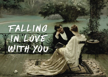 数字艺术 标题为“Falling in Love wit…” 由春宇 关, 原创艺术品, AI生成的图像 安装在纸板上