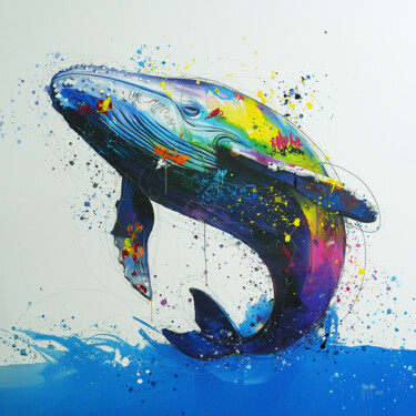 绘画 标题为“Blue Faith” 由Patrice Murciano, 原创艺术品, 丙烯 安装在木质担架架上
