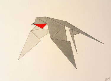 Drawing titled "Swallow-20" by David Pérez Tavernier, Original Artwork, Ink