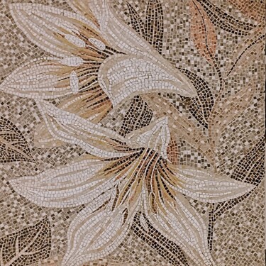 Sculpture intitulée "Lilyumlar, Seramik…" par Hasan Bayramoğlu, Œuvre d'art originale, Mosaïque Monté sur Châssis en bois