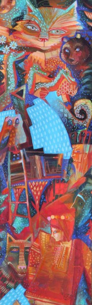 Peinture intitulée "Merveilleux contes" par Oxana Zaika, Œuvre d'art originale, Acrylique Monté sur Panneau de bois