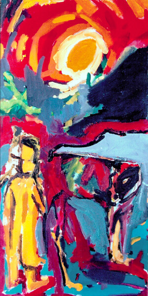 绘画 标题为“ISLAND AND MAN SERI…” 由Göknil Gümüş Sungurtekin, 原创艺术品, 油 安装在artwork_cat.上