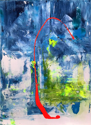 Pittura intitolato "Torn beads" da Olga Melezhik, Opera d'arte originale, Acrilico Montato su Telaio per barella in legno