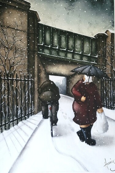 Painting titled "Road Hog" by Lou Harris, Original Artwork, Oil