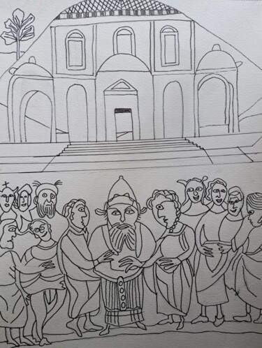 Le Mariage de la Vierge ( Revu par JD ) 绘画 标题为“Le Mariage de la Vi…” 由Jacques Desvaux (JD), 原创艺术品, 标记