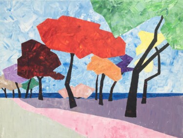 Peinture intitulée "Quiberon, Bd du Par…" par Valerie   Jouve, Œuvre d'art originale, Acrylique Monté sur Châssis en bois