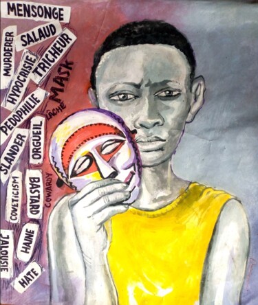 Pittura intitolato "Le mask" da Min'Or, Opera d'arte originale, Acrilico