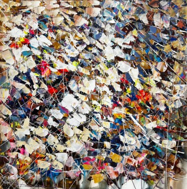 Painting titled "Gravity of Color" by Zorin, Original Artwork, Acrylic Mounted on Wood Stretcher frame