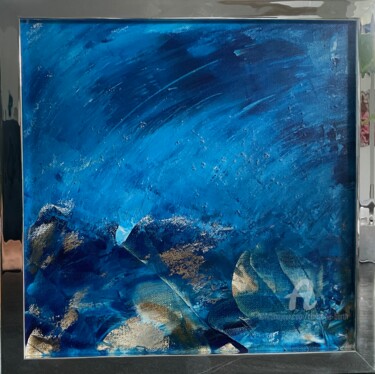 Peinture intitulée "Vaguelettes bleues" par Christine Barth Mroz, Œuvre d'art originale, Acrylique Monté sur Châssis en bois