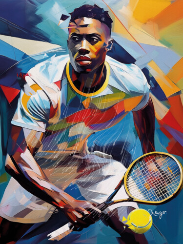 Le Tennis, un sport mental 数字艺术 标题为“Le Tennis, un sport…” 由Joelle Wenger, 原创艺术品, AI生成的图像