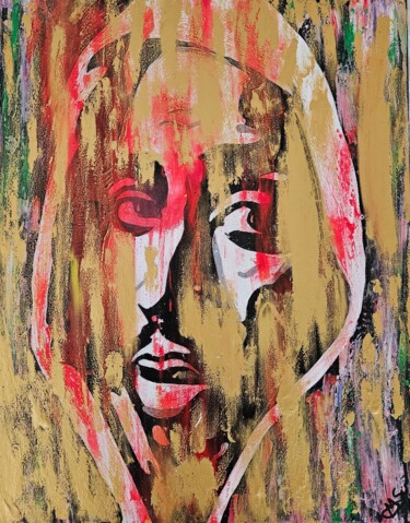 Schilderij getiteld "Veil of Emotions by…" door Prostar_art, Origineel Kunstwerk, Acryl