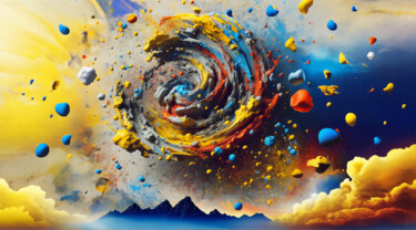 CUTE COSMIC BURST (90x50) "CUTE COSMIC BURST (…" başlıklı Dijital Sanat Umur Hozatli tarafından, Orijinal sanat, 3D modelleme artwork_cat. üzerine mon…