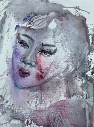 Pittura intitolato "Kind soul" da Katerina Anchugova, Opera d'arte originale, Acquarello