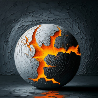 INNER VOLCANO: PASSION BENEATH THE SURFACE Digital Arts titled "INNER VOLCANO: PASS…" by Umur Hozatli, Original Artwork, 3D Modeling Mounted on artwork_cat.