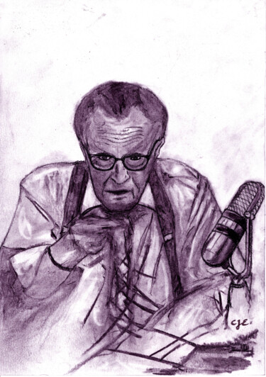Larry King Disegno intitolato "Larry King" da Christian Envall, Opera d'arte originale, Carbone