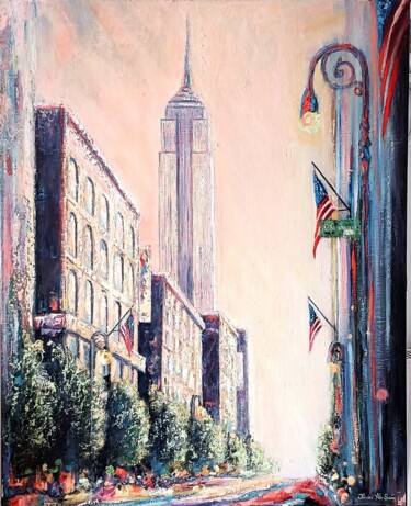 Peinture intitulée "New York - Empire S…" par Olivier Ah-Sam, Œuvre d'art originale, Acrylique