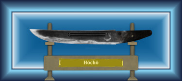 Hōchō Masamune Blau Arte digitale intitolato "Hōchō Masamune Blau" da Marun Bönninghaus, Opera d'arte originale, Lavoro digitale 2D