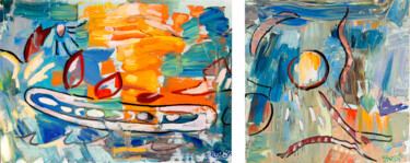 Abstract Series I Schilderij getiteld "Abstract Series I" door Göknil Gümüş Sungurtekin, Origineel Kunstwerk, Olie Gemonteerd op Frame voor ho…