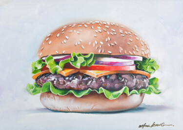绘画 标题为“Hamburger” 由Kang Zhou, 原创艺术品, 油