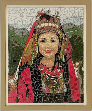 Yörük Kızı, Seramik Mozaik Tablo, Hasan Bayramoğlu "Yörük Kızı, Seramik…" başlıklı Heykel Hasan Bayramoğlu tarafından, Orijinal sanat, Mozaik Ahşap panel üzerine monte edilmiş
