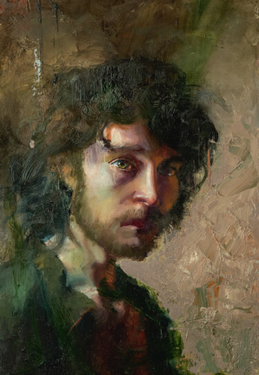 Peinture intitulée "портрет мужчины" par Andrei Iakovlev, Œuvre d'art originale, Huile