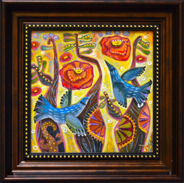Peinture intitulée "fantastic forest" par Zora, Œuvre d'art originale, Acrylique Monté sur Châssis en bois