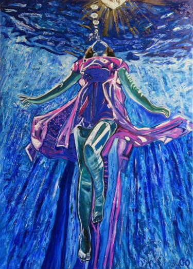 Ondine Картина под названием "Ondine" - Jerome Labrunerie (GEO), Подлинное произведение искусства, Масло Установлен на Деревянная р…