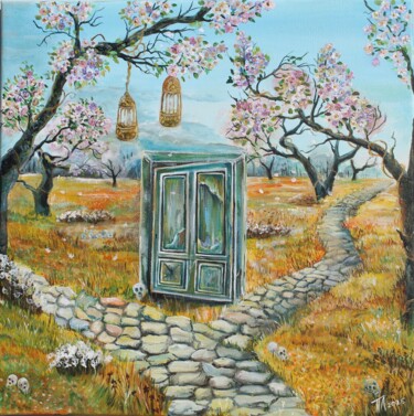 The Blooming Threshold – Surreal Crossroads Acrylic 「The Blooming Thresh…」というタイトルの絵画 Lubа Miraによって, オリジナルのアートワーク, アクリル