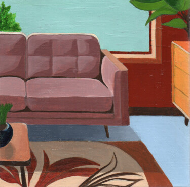 Ζωγραφική με τίτλο "Fenêtre sur lac IX" από Gabriel Riesnert, Αυθεντικά έργα τέχνης, Λάδι Τοποθετήθηκε στο Ξύλινο φορείο σκε…