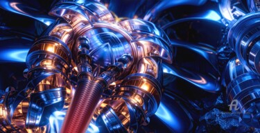 Digitale Kunst getiteld "Rocket F3" door Dejan Vucelic, Origineel Kunstwerk, AI gegenereerde afbeelding