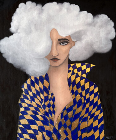 Schilderij getiteld "Arlequin" door Pauline Bailly, Origineel Kunstwerk, Olie