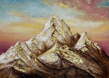 绘画 标题为“Magnificent sunset” 由Yuliia Kiselova, 原创艺术品, 丙烯 安装在木质担架架上