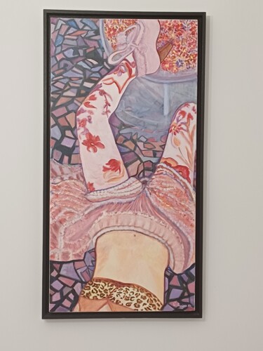 제목이 "Détente"인 미술작품 L'Artiphaine Hj Helleboid로, 원작, 아크릴 나무 들것 프레임에 장착됨