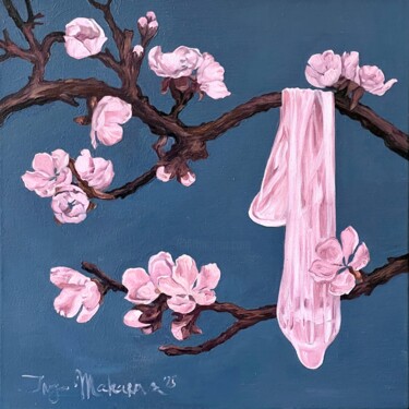 Spring Vibes 2 Schilderij getiteld "Spring Vibes 2" door Inga Makarova, Origineel Kunstwerk, Olie Gemonteerd op Frame voor houten brancard