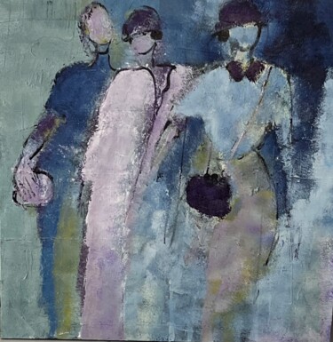 Schilderij getiteld "Mes demoiselles" door Marie Rouach, Origineel Kunstwerk, Acryl Gemonteerd op Frame voor houten brancard