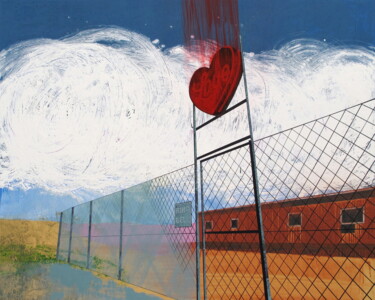 Painting titled "Love Ranch" by Markus Honerla, Original Artwork, Lacquer Mounted on Wood Stretcher frame