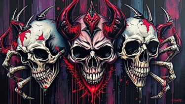 Arts numériques intitulée "skulls" par Modane, Œuvre d'art originale, Image générée par l'IA