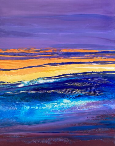Schilderij getiteld "Résonance" door Sonia Di Maccio, Origineel Kunstwerk, Acryl Gemonteerd op Frame voor houten brancard