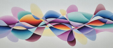 DANCE OF COLORS: ABSTRACT HARMONY (70x30) Digital Arts titled "DANCE OF COLORS: AB…" by Umur Hozatli, Original Artwork, 3D Modeling Mounted on artwork_cat.