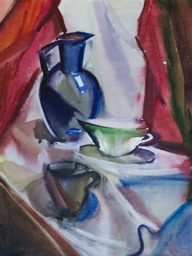 绘画 标题为“still life with a j…” 由Pavel Minchenia, 原创艺术品, 水彩